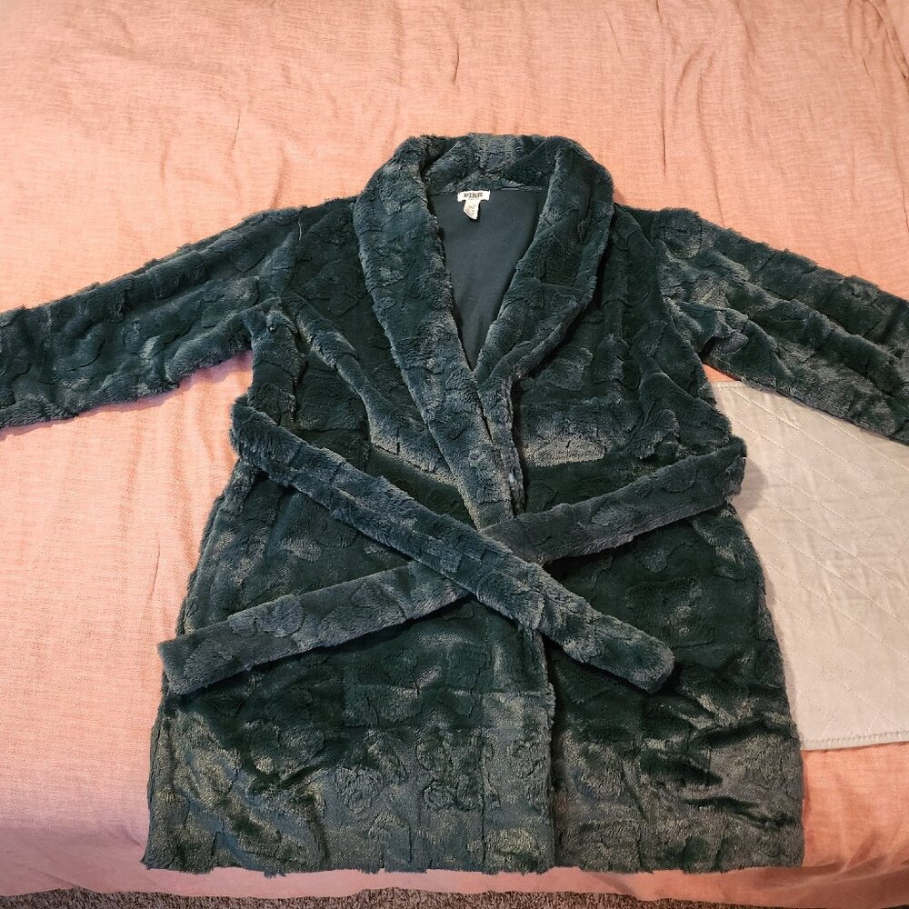 Victoria's Secret Pink Deep Green Cozy Robe